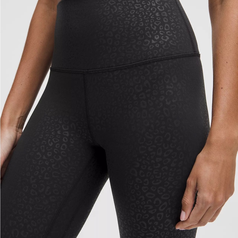 lululemon athletica Black Leopard Jacquard High-Rise Leggings